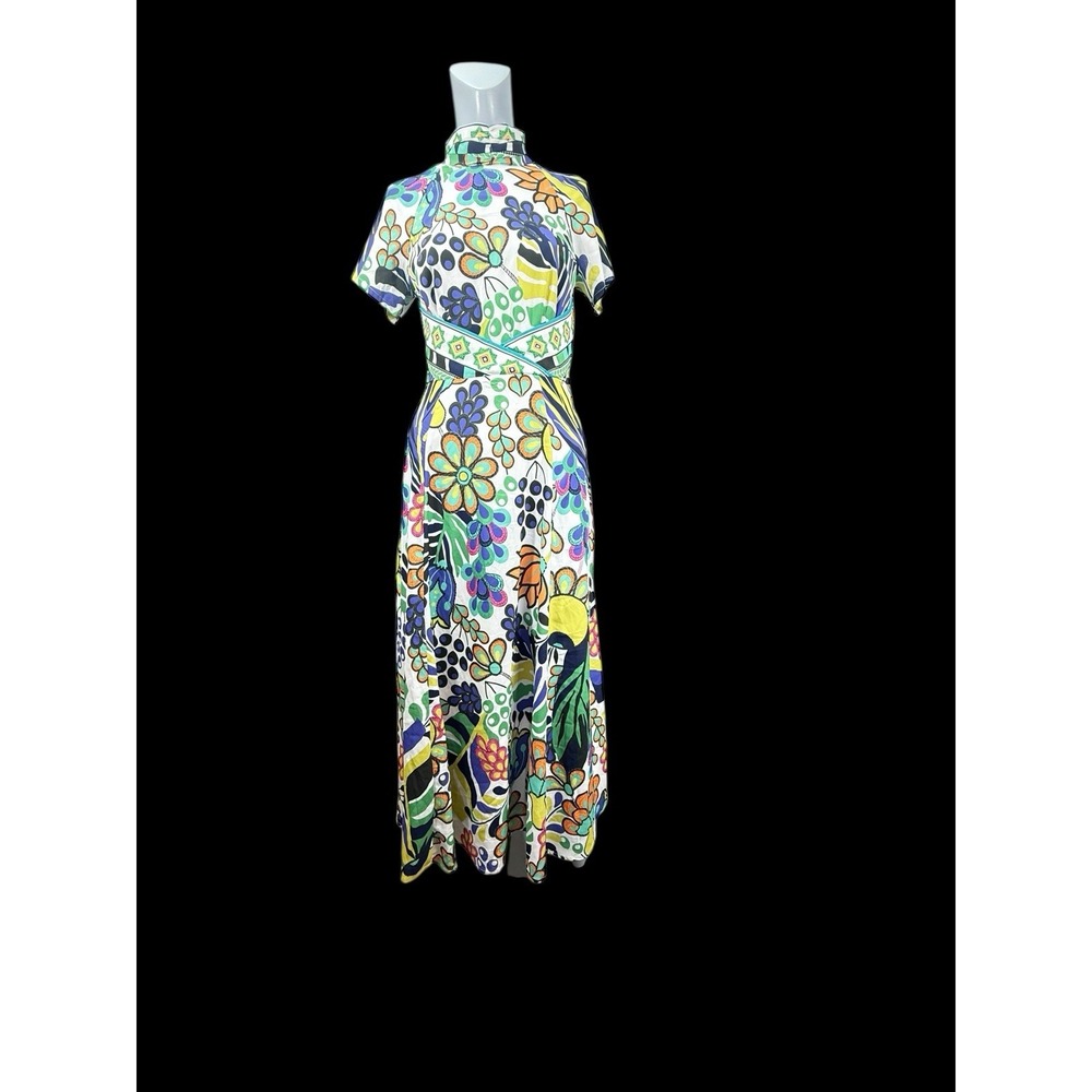 Woman's 4 Eshakti Wayward Fancies Colorful Maxi dress Pockets! Preowned